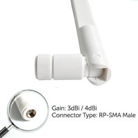 Antenne WiFi externe double bande 2,4G 5,8G, antenne à lame blanche RP-SMA mâle à gain élevé 3/4dBi