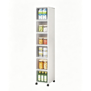 Carrito de Almacenamiento para Cocina de Espacio Reducido de 20 cm de Largo, Carrito de Almacenamiento Delgado de 2/3/4/5 Niveles, Carrito Rodante para Cocina Pequeña - Product Image 1