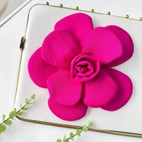 Baru kedatangan elegan kebesaran putih/hitam kain bunga bros bunga untuk wanita kebesaran merah terang bunga Pin pernyataan 21cm