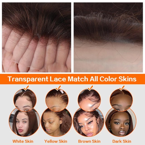 Top 180% densité 4 # brun 13x6 dentelle avant perruque longue ligne droite cheveux humains pré plumé frontal perruques avec cheveux <span class=keywords><strong>Boby</strong></span> pour les femmes noires - Product Image 5