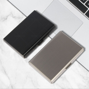 Dompet Logam penahan RFID Stainless Steel, dompet pria kapasitas besar, dompet penyimpan tempat kartu bisnis, dompet logam penghalang RFID, baja anti karat, ramping - Product Image 1