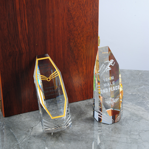 थोक हीरा क्रिस्टल पुरस्कार ट्रॉफी 4 इंच/6 इंच/8 इंच हेक्सागोन स्तंभ क्रिस्टल ट्रॉफी - Product Image 2