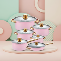 Ensemble de casseroles classiques écologiques en acier inoxydable 6 pièces avec couvercles en verre trempé