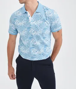 OEM Newest Design Top Quality Men's Lightweight Floral Printing Polo shirts