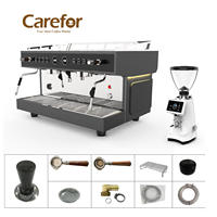 Carefor Machine à café espresso professionnelle multifonctionnelle 9AR semi-automatique à LED Machine à cappuccino électrique en acier inoxydable 11L