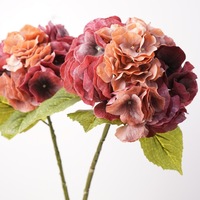 Bunga Hydrangea Buatan H-1010 Desain Baru Sentuhan Realistis Bunga Hydrangea Besar Bunga Pernikahan Buatan Lateks Putih Hijau Hortensia