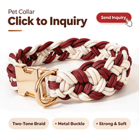 Collier pour chien en paracorde tressé fait main, collier pour animal de compagnie tissé avec boucle en métal à dégagement rapide pour chiens de petite, moyenne et grande taille