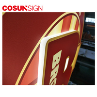 Cosun boîte à lumière acrylique lettre ronde panneaux double face base métallique blister boîte à lumière led