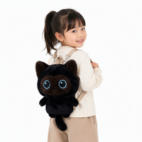 Ransel Boneka Kucing Lucu untuk Anak-anak Tas Sekolah Boneka Kucing Hitam Calico Siam Kartun Hadiah Ulang Tahun Natal