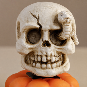 Decorazione Halloween Ornamento Resina Fantasma Zucca Teschio Lapide Rotante Statuetta Tavolo Casa Festa Scrivania - Product Image 4