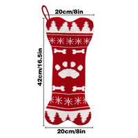 Chaussettes de Noël suspendues en forme d'os pour animaux de compagnie, en fibre acrylique, sacs cadeaux de Noël, vente en gros