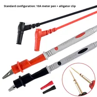 Set Kabel Uji Multimeter Ujung Halus 1000V 10A Pin Tembaga Berlapis Emas dan Klip Buaya dengan Isolasi PVC