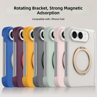 Coque de téléphone en plastique compatible transfrontalier pour 18-Duo, pliable, effet peau, avec support magnétique intégré, design épuré