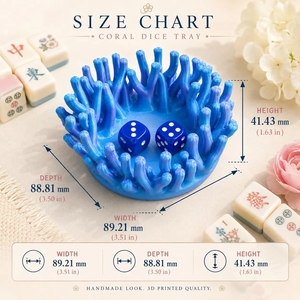 Coral Mahjong <b>Dice</b> <b>Tray</b> – Ocean-Inspired <b>Dice</b> Holder for American Mahjong - Product Image 2