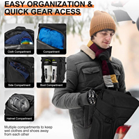 Sac de ski et sac à bottes combinés, sacs de ski rembourrés pour les voyages en avion, sacs de ski pour neige, adaptés aux skis jusqu'à 200 cm, sac double imperméable pour le rangement