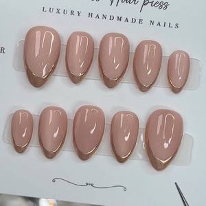 Nouvelle collection Printemps 2026 – Lot de 10 <span class=keywords><strong>faux</strong></span> <span class=keywords><strong>ongles</strong></span> français en ABS réutilisables, forme amande, à presser, personnalisables, en acrylique pour les doigts - Product Image 6