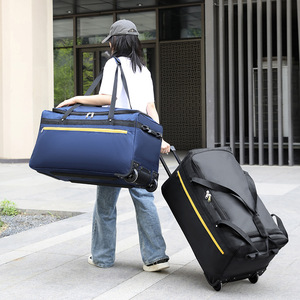 Unisex New Multifunctional 100L 2-<b>Wheel</b> Durable Travel Trolley Luggage Bag <b>Backpack</b> Rucksack Compressible Shoulder Straps - Product Image 3