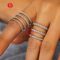 Bague de fiançailles pour femme en or massif 14K 18K ou argent 925 avec diamant rond de laboratoire HPHT CVD VVS de qualité supérieure, vente en gros