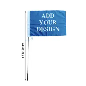 2023高品质100D聚酯30x 45cm 60x90cm升华定制导游您自己的带伸缩杆的旗帜