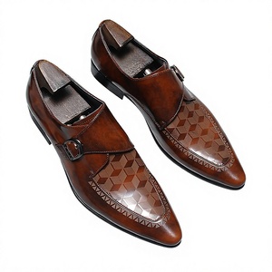 Elegantes <span class=keywords><strong>Zapatos</strong></span> Monk Strap <span class=keywords><strong>de</strong></span> Estilo Británico para Hombre, Casuales <span class=keywords><strong>de</strong></span> Negocios, con Punta en Pico, Acabado Brillante, Formales, Modernos, Transpirables y Duraderos para Primavera - Product Image 1