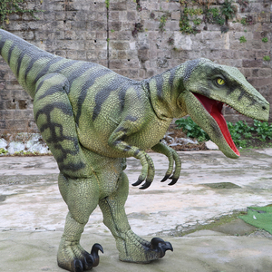 Costume de dinosaure réaliste de haute qualité, Velociraptor vert, taille réelle pour adulte, parc à thème, musée - Product Image 2