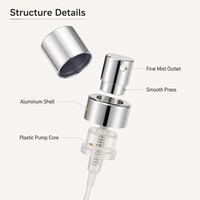 Pompe pulvérisatrice de parfum à brume fine, atomiseur à vis en aluminium et plastique, accessoires pour flacon de parfum, col 13 15 18