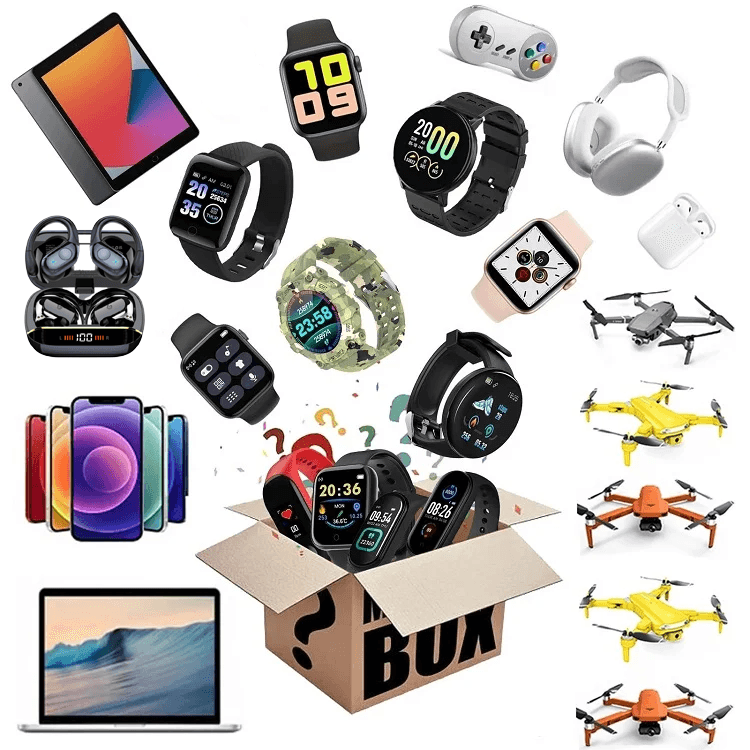 Lucky Mystery Box Touch Screen Smart Electronic Gadgets Includes Smartwatch Gaming Headset Exciting Surprise Mysterious Boxes