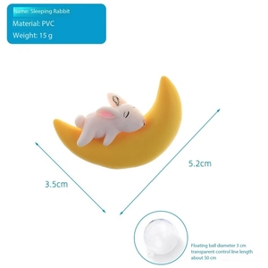 Boneka mengambang PVC modis tahan lama Aksesori akuarium pemandangan mikro Dekorasi tangki ikan bulan untuk tidur kartun - Product Image 3