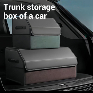 Organisateur de coffre de voiture pliable à fermeture magnétique Boîte de rangement en cuir Boîte de rangement automobile avec logo personnalisé avec poignée - Product Image 6