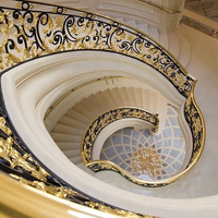 Moderne de luxe excellent intérieur extérieur décoratif fer balustrades en spirale en fer forgé conception de rampe d'escalier
