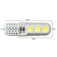 Bombilla LED de Silicona W5W 5W5 12V 6SMD T10, Luz LED Estroboscópica para Interior de Coche, Luz de Lectura, Luz de Matrícula Lateral, Blanca 194