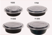 Bol classique noir en PP de qualité alimentaire sans BPA, jetable et compatible micro-ondes, avec couvercle en plastique épais, taille personnalisable disponible, boîte à lunch multi-usage