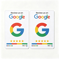 Tarjeta NFC NTAG213 impresa en PVC para marketing empresarial y redes sociales con Google Review, toque para mejorar el ranking de Google Maps