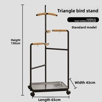 Support de perchoir en triangle pour oiseaux d'intérieur Structure stable de qualité supérieure Base antidérapante Sûr