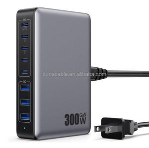<span class=keywords><strong>Chargeur</strong></span> de nitrure de gallium 300W 20V5A haute puissance tablette mobile ordinateur portable Station de charge de bureau universelle multi-ports - Product Image 1