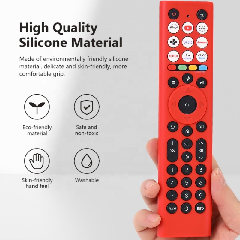 Custodia In Silicone Per Telecomando HISENSE ERF2K38H – Antiscivolo, Leggera, Disponibile In 5 Colori (rossa)