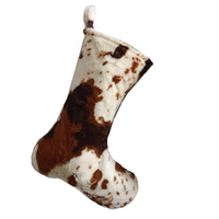 2025 nouveau Style en gros sac cadeau de noël vache décoratif fausse fourrure bas de noël pour la broderie
