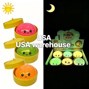 Jouet Squishy Bao Bun Lumineux et Pailleté pour Halloween, Doux à Presser, Anti-stress, Boîte Mystère avec Cuiseur Vapeur - Entrepôt USA - Product Image 1