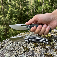 Couteau de poche pliant personnalisable OEM avec lame en acier D2 et manche en G10, usinage CNC, pour activités de plein air, bricolage, combat, chasse, camping