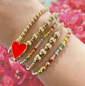 สร้อยข้อมือวินเทจ<span class=keywords><strong>18K</strong></span> ชุบทอง<span class=keywords><strong>18K</strong></span> เครื่องประดับสแตนเลสลูกปัดสร้อยข้อมือของขวัญผู้หญิง - Product Image 4