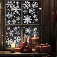 Pegatinas Plateadas Brillantes para Ventanas con Diseño de Copos de Nieve, Resistentes a los Rayos UV, Impermeables, Sin Residuos, Removibles, para Ventanas de Vidrio