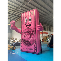 Modèle publicitaire gonflable personnalisé en forme de dollar rose pour extérieur, décoration en forme de dollar américain, modèle gonflable