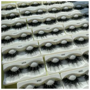 Private Label 25mm long dramatic mink eyelash cruelty free 3d mink lashes wholesale 3D 5D 8D fluffy mink lashes