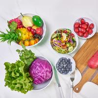Ensemble de saladiers rayés en mélamine durable de haute qualité nouvelle collection pour les fêtes de maison et de cuisine