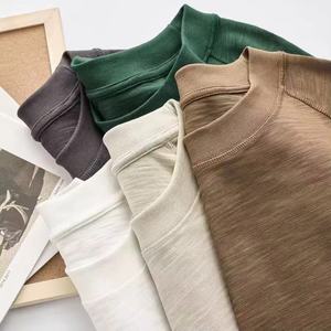 OME custom logo 310gsm Slub Cotton <b>T</b> <b>Shirt</b> Heavyweight Crewneck Breast <b>Pocket</b> <b>T</b>-<b>shirt</b> Design Plain Breathable TShirt for <b>Men</b> - Product Image 1