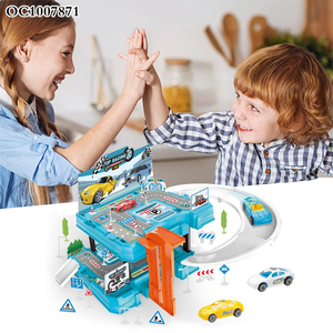 Vente en gros de jouets de <span class=keywords><strong>garage</strong></span> de stationnement piste de voiture de course de construction pour jouets enfants Game Boy avec panneaux de signalisation jouets et voitures - Product Image 3