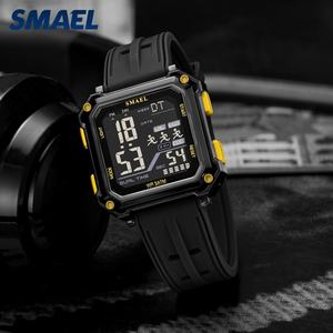 Reloj Deportivo Digital para Hombre SMAEL 8129, Resistente al Agua 5BAR, Caja Redonda, Correa de Plástico, Cronógrafo, de Lujo - Product Image 3