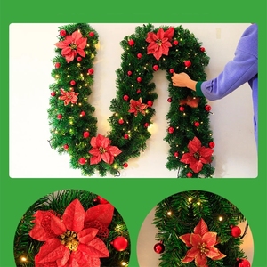 Decoración navideña <span class=keywords><strong>de</strong></span> 2,7 M, barra, Tops, guirnalda, adornos <span class=keywords><strong>de</strong></span> <span class=keywords><strong>árbol</strong></span> <span class=keywords><strong>de</strong></span> <span class=keywords><strong>Navidad</strong></span>, <span class=keywords><strong>blanco</strong></span>, verde oscuro, suministros <span class=keywords><strong>de</strong></span> fiesta - Product Image 5