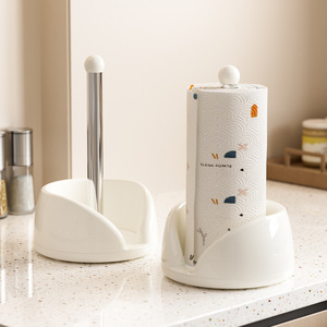 Kitchen Countertop Paper Towel Holder with <strong>Rotating</strong> Roll Holder and <strong>Food</strong> Storage Bag Rack <strong>Standing</strong> Lazy Hand-Wiping Organizer - Product Image 1