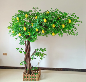 Plantas Verdes Artificiales de Lujo en Maceta, Simulación Popular de Árboles de Limón para Decoración de Eventos, Hogar, Jardín, Hotel y Exteriores - Product Image 1